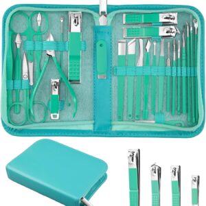 Manicure Set 26 Pieces Stainless Steel Travel Kit Brown - Image 10