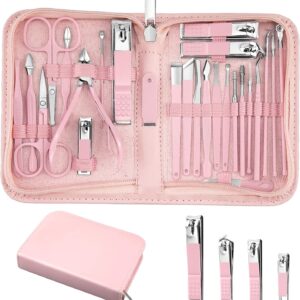 Manicure Set 26 Pieces Stainless Steel Travel Kit Brown - Image 11