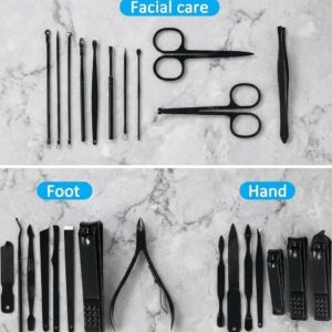 Manicure Set 26 Pieces Stainless Steel Travel Kit Brown - Image 3