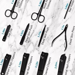 Manicure Set 26 Pieces Stainless Steel Travel Kit Brown - Image 6