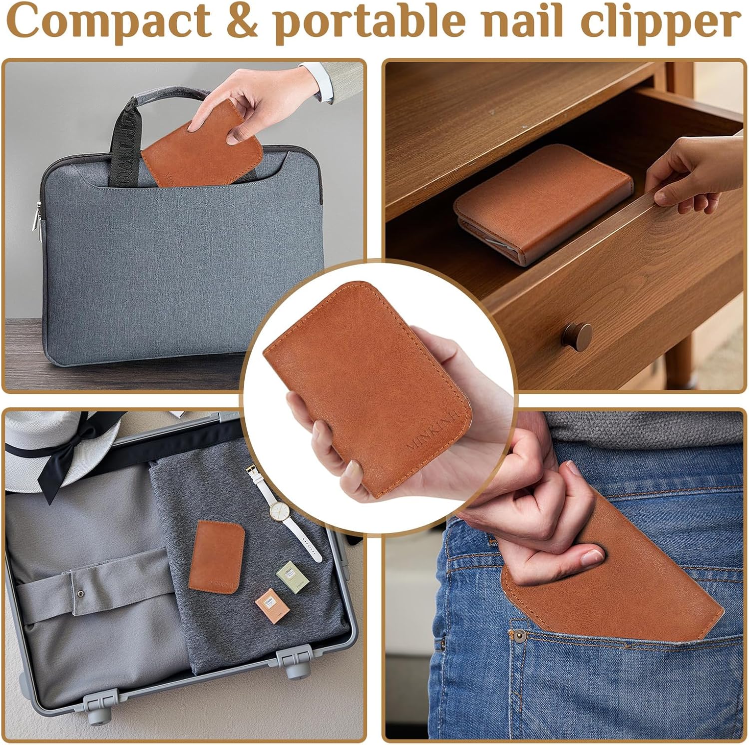 Manicure Set 26 Pieces Stainless Steel Travel Kit Brown - Image 9