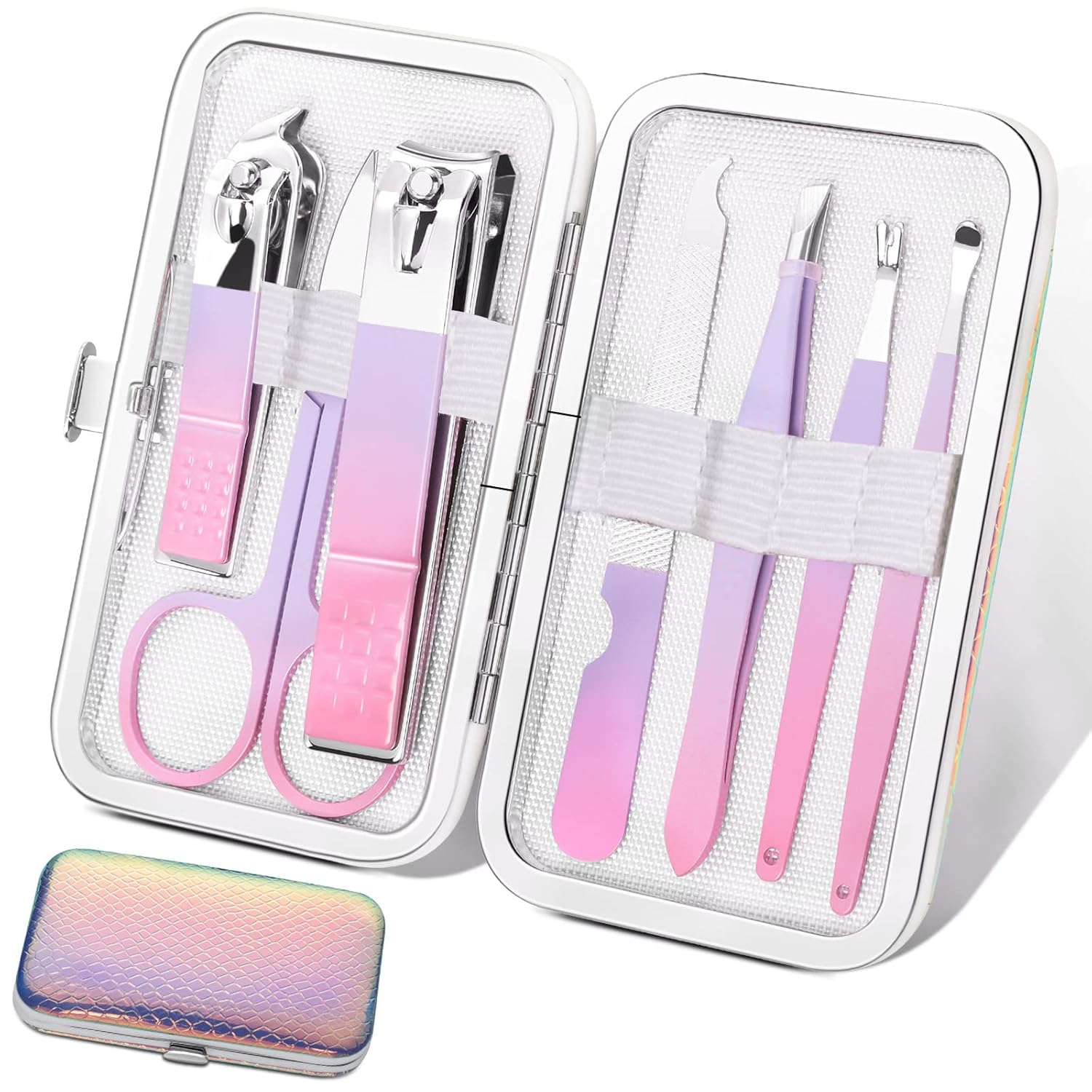 Manicure Set Nail Clippers Grooming Kit Travel Case - Image 14