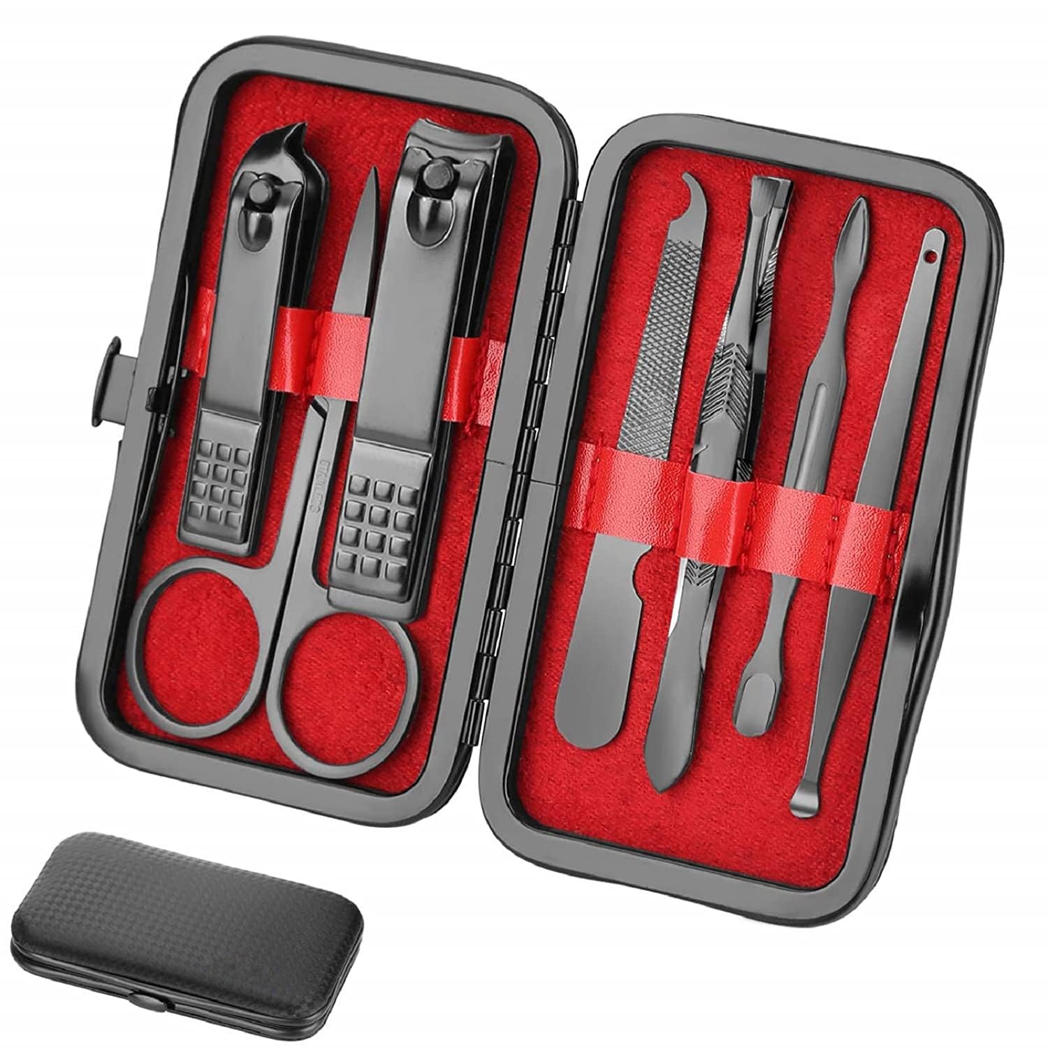Manicure Set Nail Clippers Grooming Kit Travel Case