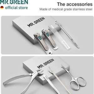 Manicure Set Stainless Steel with PU Leather Case Green - Image 4