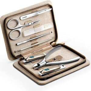 Manicure Set Stainless Steel with PU Leather Case Green - Image 7