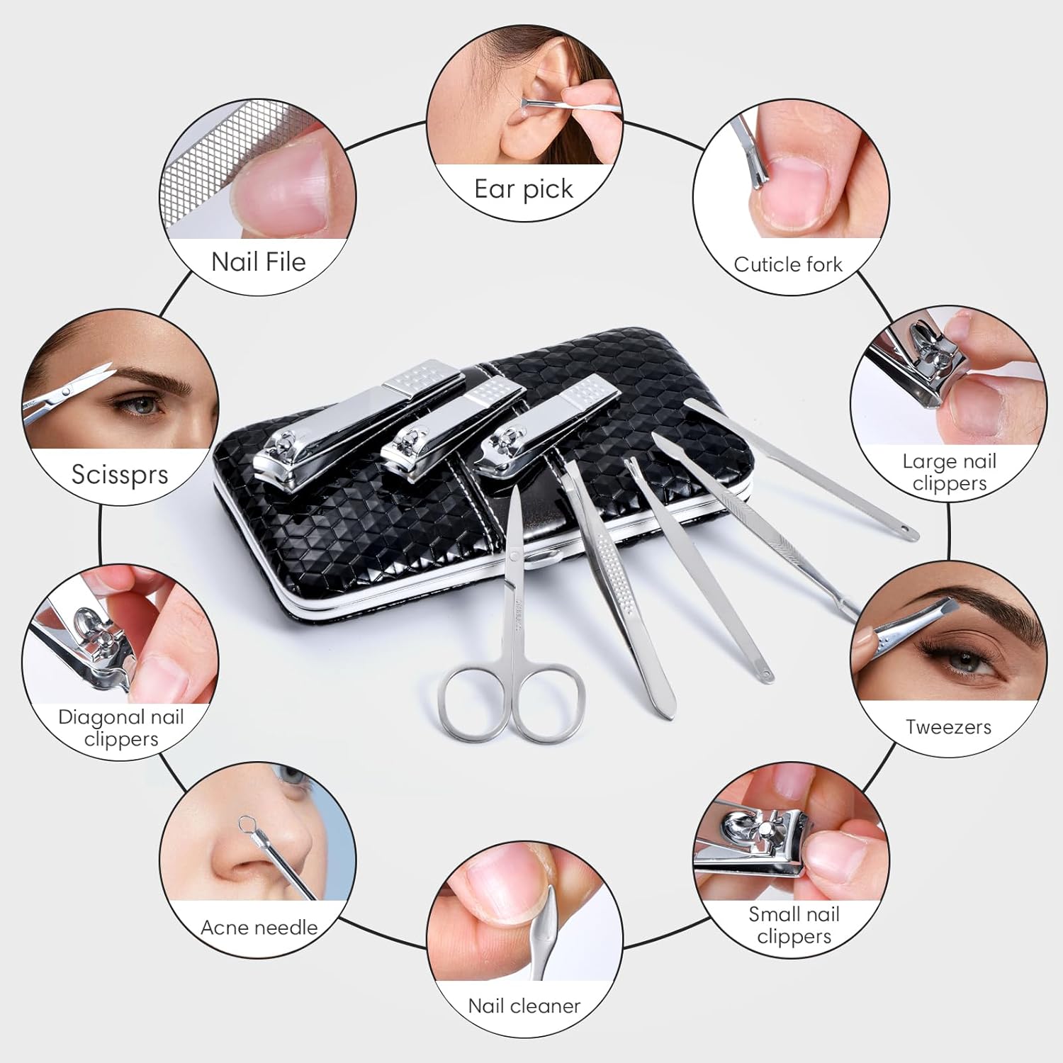 Nail Clippers Set Stainless Steel 18 Piece - Image 4