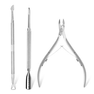 Nail Cuticle Trimmer Set Stainless Steel Pink 3 Pieces - Image 10