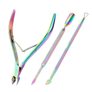 Nail Cuticle Trimmer Set Stainless Steel Pink 3 Pieces - Image 11
