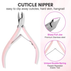 Nail Cuticle Trimmer Set Stainless Steel Pink 3 Pieces - Image 3