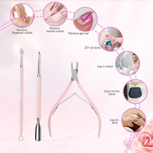 Nail Cuticle Trimmer Set Stainless Steel Pink 3 Pieces - Image 8